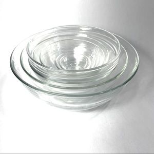Duralex FRANCE clear nesting mixing bowls vintage